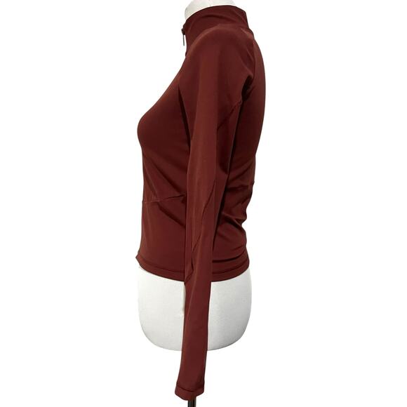 FLX Affirmation Full Zip Athletic Jersey Knit Stretch Jacket Chic Burgundy Sz XS - Picture 4 of 7